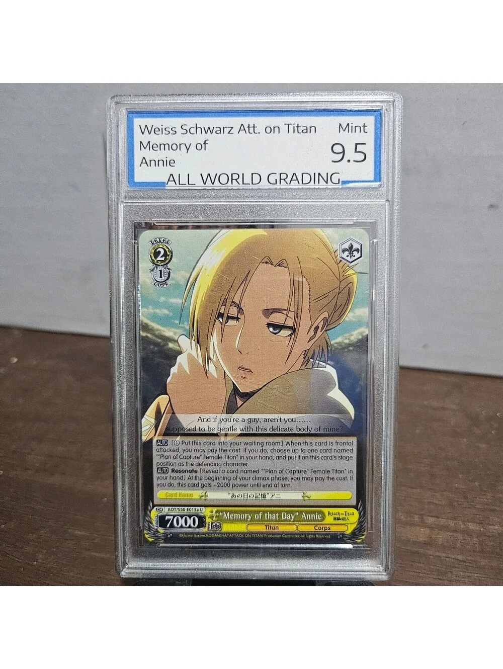 Attack on Titan Graded Cards - Safekeeping Sasha Gem 10 & Memory of Annie 9.5